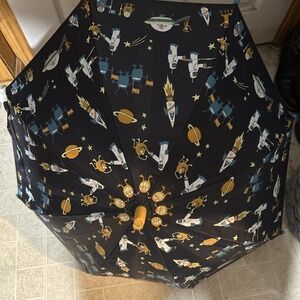 Rare‎ Hatley Child Umbrella Whimsical Alien Cartoon Print